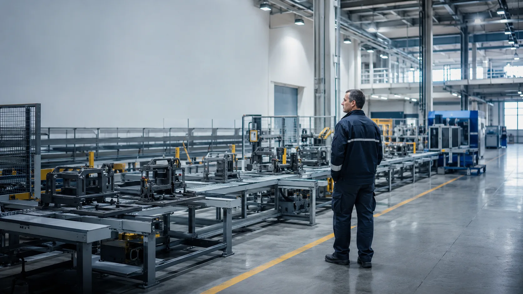 Workers in a European manufacturing facility