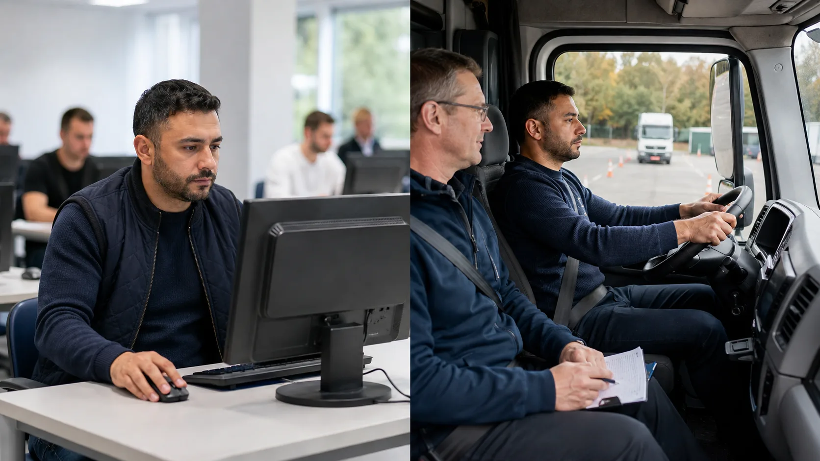 Theory and practical exam for professional drivers in Germany