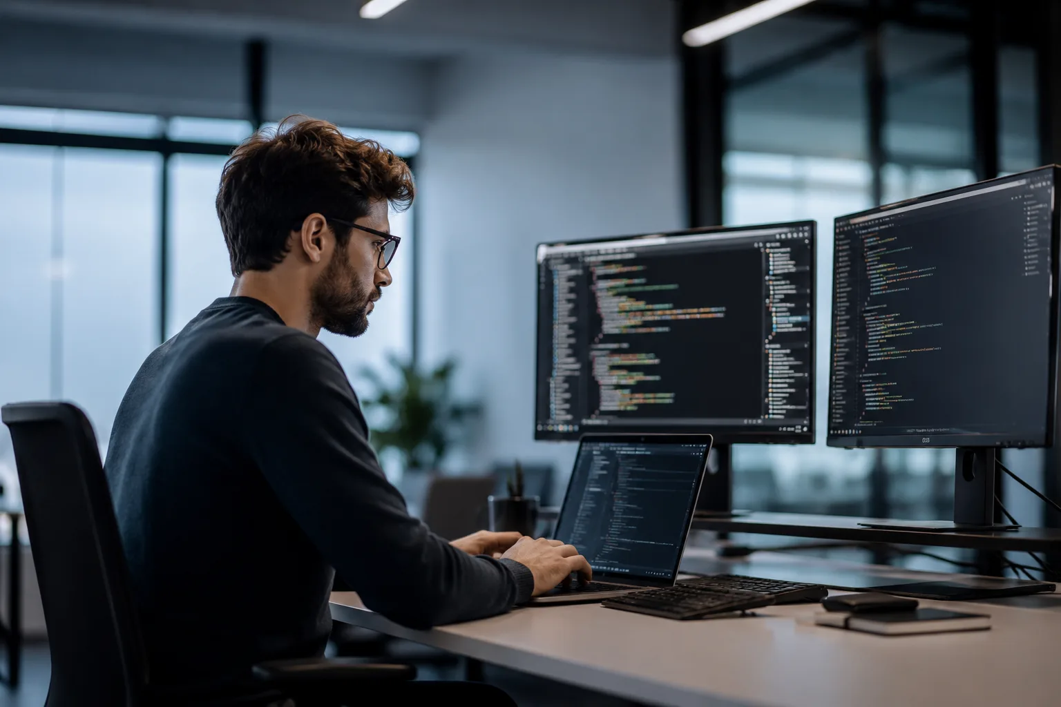 IT-фахівець на робочому місці у Швейцарії